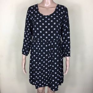 Old Navy Black Flower Keyhole Back Dress Size L